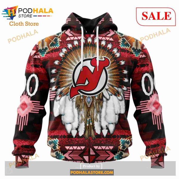 Custom New Jersey Devils Native Costume Sweatshirt NHL Hoodie 3D