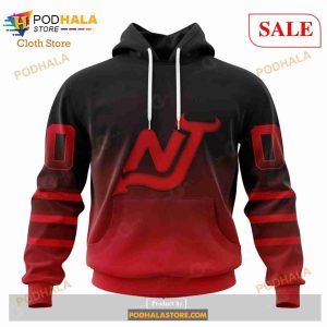 Custom New Jersey Devils Retro Gradient Design Sweatshirt NHL Hoodie 3D