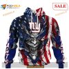 Custom New York Giants Demon Face American Flag Shirt NFL Hoodie 3D