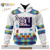 Custom New York Giants Special Autism Puzzle Game White NFL Hoodie 3D