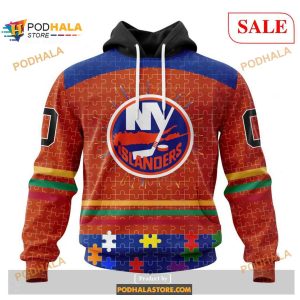 Custom New York Islanders Fearless Aganst Autism NHL 3D Shirt 3D Hoodie