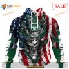 Custom New York Jets Demon Face American Flag Shirt NFL Hoodie 3D