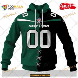 Custom New York Jets Mix Jersey Special Design NFL Hoodie 3D