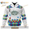 Custom New York Jets Special Autism Puzzle Game White NFL Hoodie 3D