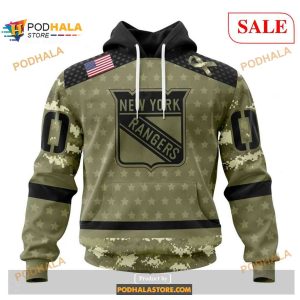 Custom New York Rangers Camo Military Appreciation NHL Shirt Hoodie 3D