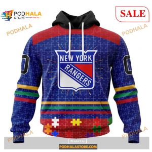 Custom New York Rangers Fearless Aganst Autism NHL Shirt Hoodie 3D