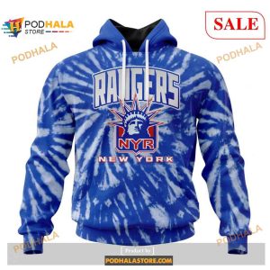 Custom New York Rangers Retro Vintage Tie Dye NHL Shirt Hoodie 3D