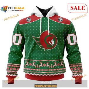 Custom Ottawa Senators Christmas Apparel NHL Shirt Hoodie 3D