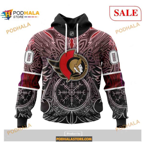 Custom Ottawa Senators Norse Viking Symbols NHL Shirt Hoodie 3D