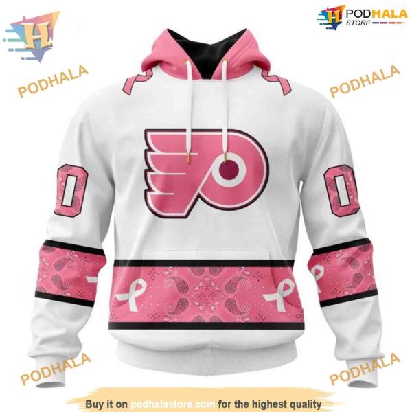 Custom PINK BREAST CANCER NHL Philadelphia Flyers Hoodie 3D