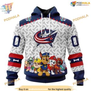 Custom PawPatrol Design NHL Columbus Blue Jackets Hoodie 3D