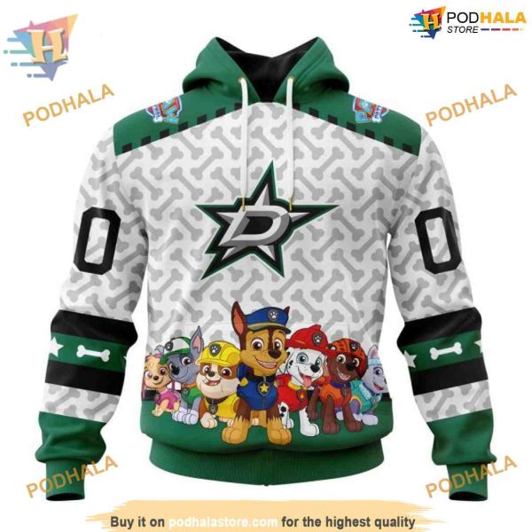 Custom PawPatrol Design NHL Dallas Stars Hoodie 3D Shirt