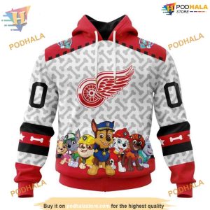 Custom PawPatrol Design NHL Detroit Red Wings Hoodie 3D