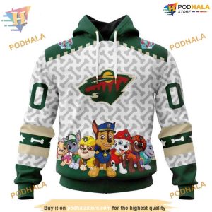 Custom PawPatrol Design NHL Minnesota Wild Hoodie 3D