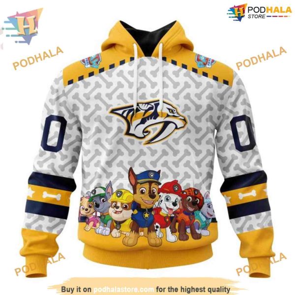 Custom PawPatrol Design NHL Nashville Predators Hoodie 3D