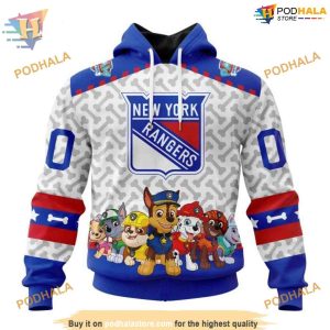 Custom PawPatrol Design NHL New York Rangers Hoodie 3D