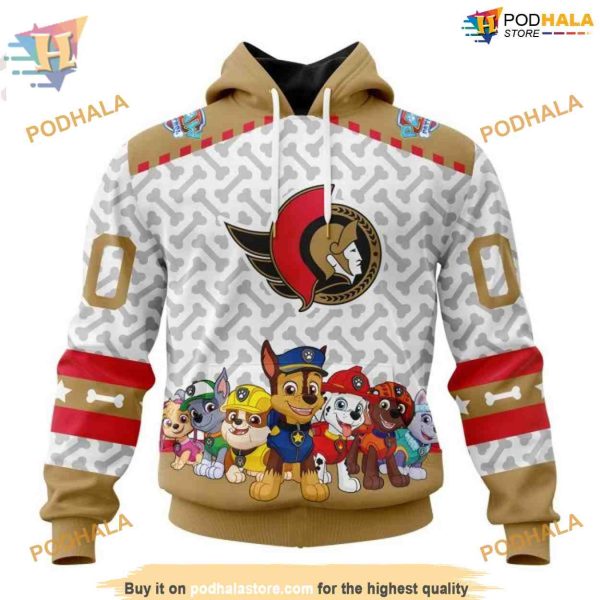 Custom PawPatrol Design NHL Ottawa Senators Hoodie 3D