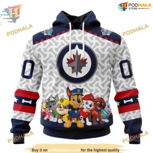 Custom PawPatrol Design NHL Winnipeg Jets Hoodie 3D Shirt