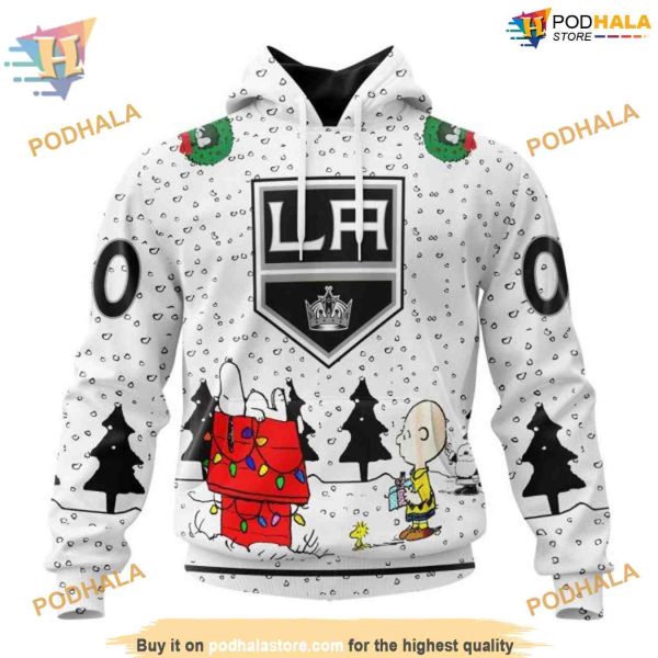 Custom Peanuts Design NHL Los Angeles Kings Hoodie 3D