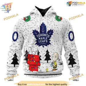 Custom Peanuts Design NHL Toronto Maple Leafs Hoodie 3D