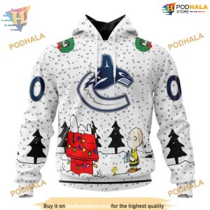 Custom Peanuts Design NHL Vancouver Canucks Hoodie 3D