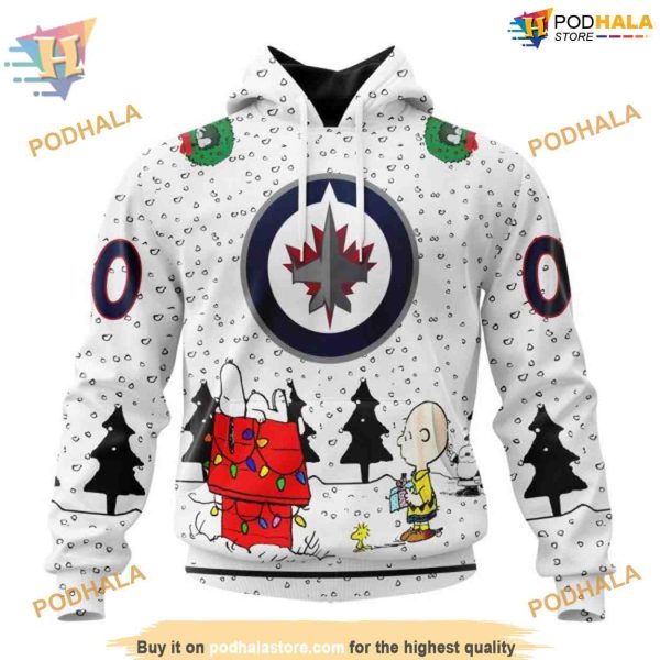 Custom Peanuts Design NHL Winnipeg Jets Hoodie 3D Shirt