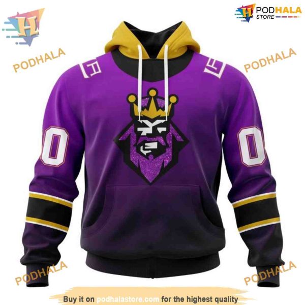 Custom Persionalized Retro Gradient Design NHL Los Angeles Kings Hoodie 3D