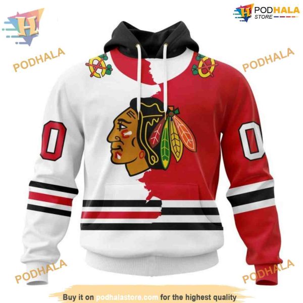 Custom Personalize 2023 Home Mix Away NHL Chicago Blackhawks Hoodie 3D