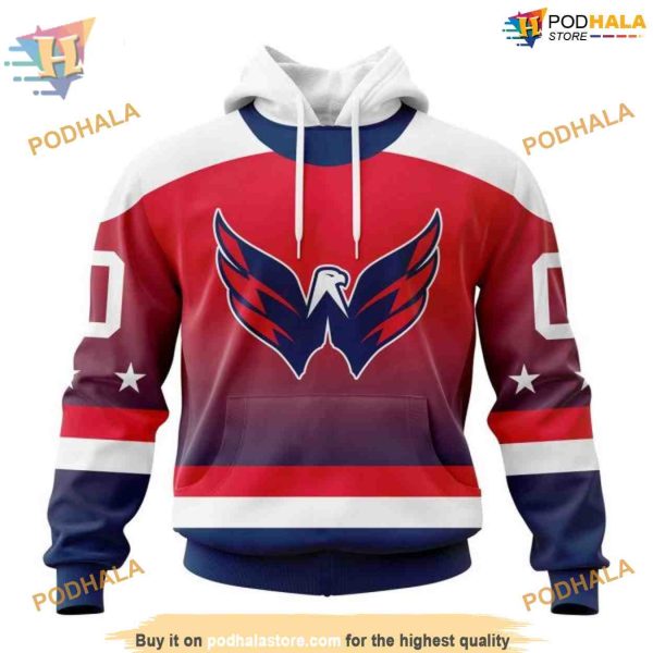 Custom Personalize New Gradient Series Concept NHL Washington Capitals Hoodie 3D