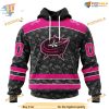 Custom Pink In The Rink Fight Breast Cancer NHL Columbus Blue Jackets Hoodie 3D