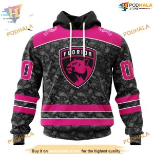 Custom Pink In The Rink Fight Breast Cancer NHL Florida Panthers Hoodie 3D