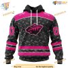 Custom Pink In The Rink Fight Breast Cancer NHL Minnesota Wild Hoodie 3D