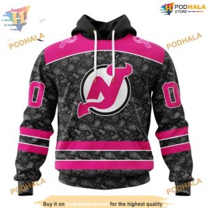 Custom Pink In The Rink Fight Breast Cancer NHL New Jersey Devils Hoodie 3D