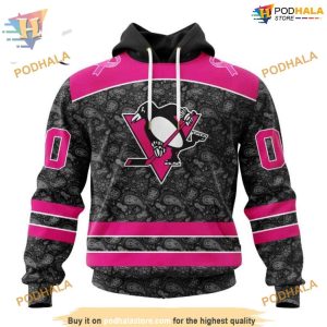 Custom Pink In The Rink Fight Breast Cancer NHL Pittsburgh Penguins Hoodie 3D