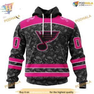 Custom Pink In The Rink Fight Breast Cancer NHL St. Louis Blues Hoodie 3D