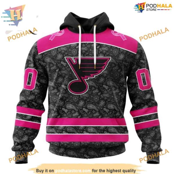 Custom Pink In The Rink Fight Breast Cancer NHL St. Louis Blues Hoodie 3D