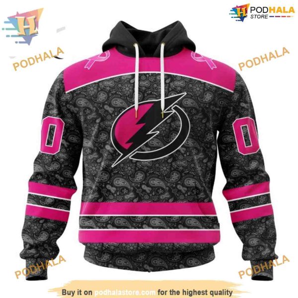 Custom Pink In The Rink Fight Breast Cancer NHL Tampa Bay Lightning Hoodie 3D