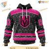 Custom Pink In The Rink Fight Breast Cancer NHL Vegas Golden Knights Hoodie 3D