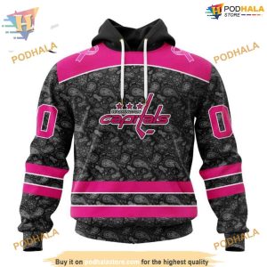 Custom Pink In The Rink Fight Breast Cancer NHL Washington Capitals Hoodie 3D