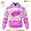 Custom Pink October Breast Cancer Awareness Month NHL Carolina Hurricanes Hoodie 3D