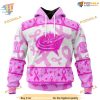 Custom Pink October Breast Cancer Awareness Month NHL Columbus Blue Jackets Hoodie 3D