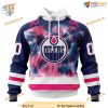 Custom Pink October Fight Breast Cancer NHL Edmonton Oilers Hoodie 3D