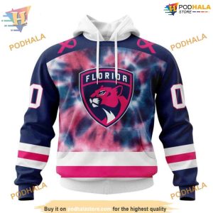 Custom Pink October Fight Breast Cancer NHL Florida Panthers Hoodie 3D