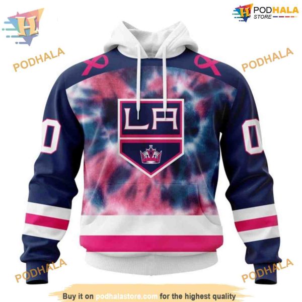 Custom Pink October Fight Breast Cancer NHL Los Angeles Kings Hoodie 3D