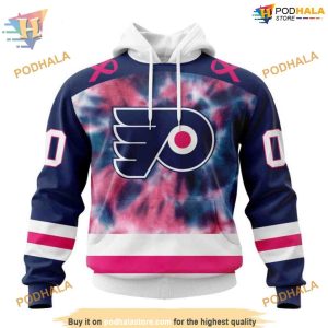 Custom Pink October Fight Breast Cancer NHL Philadelphia Flyers Hoodie 3D