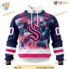 Custom Pink October Fight Breast Cancer NHL Seattle Kraken Hoodie 3D