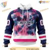 Custom Pink October Fight Breast Cancer NHL Washington Capitals Hoodie 3D