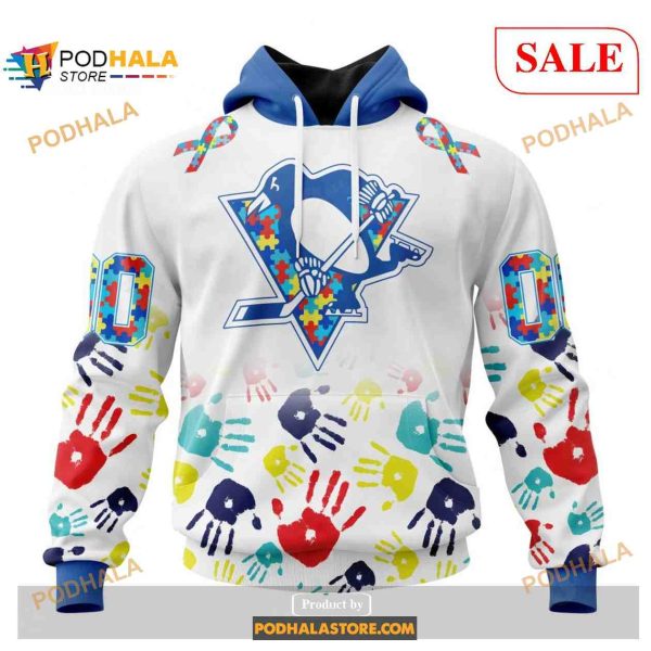 Custom Pittsburgh Penguins Autism Awareness Design NHL Shirt Hoodie 3D