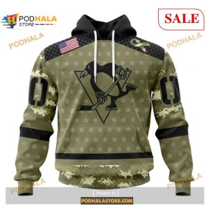 Custom Pittsburgh Penguins Camo Military Appreciation NHL Shirt Hoodie 3D