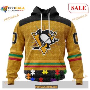 Custom Pittsburgh Penguins Fearless Aganst Autism NHL Shirt Hoodie 3D